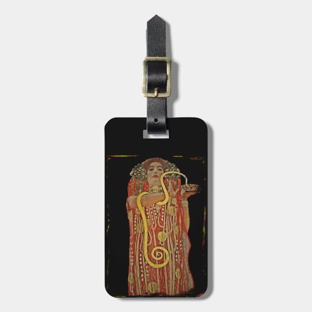 Etiqueta Para Maletas Higeia con serpiente en sus manos (Frente Vertical)