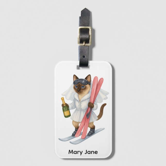 Etiqueta Para Maletas Hinchas siameses de la Bachelorette Party en el es (Anverso vertical)