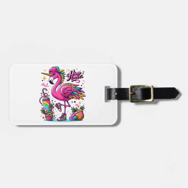 Etiqueta Para Maletas Hiphop de Flamingo (Frente Horizontal)