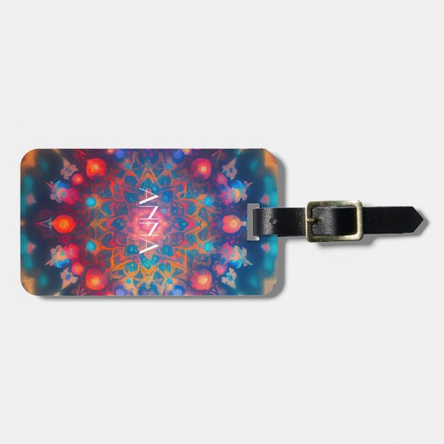 ETIQUETA PARA MALETAS HIPPIE FRACTAL ESPECTACULAR (Frente Horizontal)