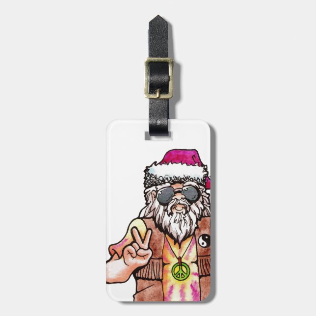 Etiqueta Para Maletas Hippie Santa (Frente Vertical)