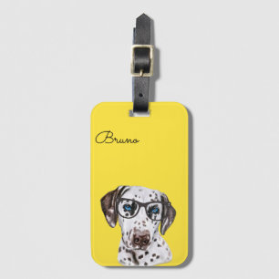 Etiqueta Para Maletas Hipster Dalmatian colorido personalizado