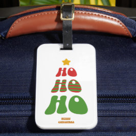 Etiqueta Para Maletas Ho Ho Ho Retro Christmas Tree Luggage Tag