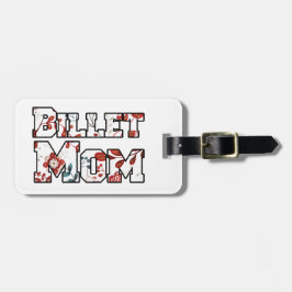 Etiqueta Para Maletas Hockey Billet Mom Red Blue Floral