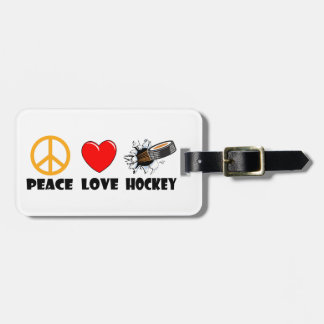 Etiqueta Para Maletas Hockey del amor de la paz