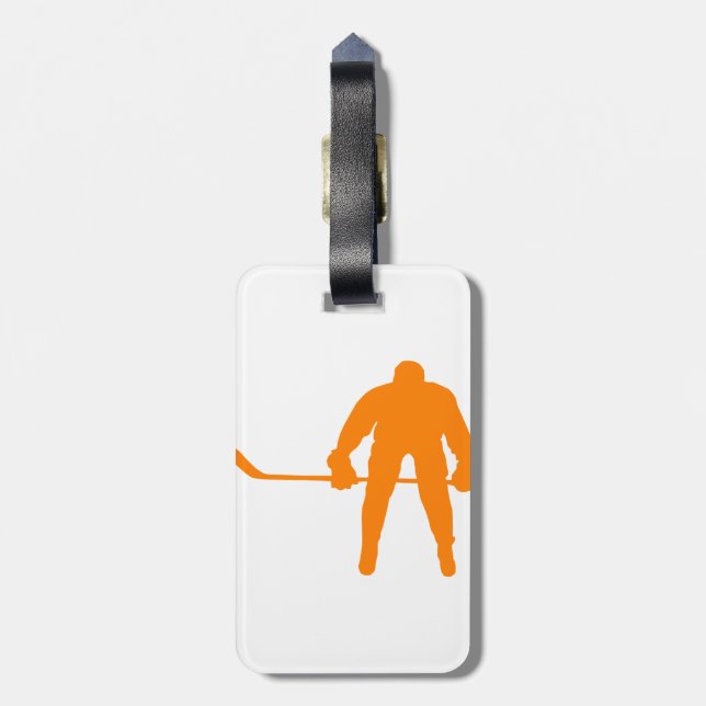 Etiqueta Para Maletas Hockey naranja (Atrás Vertical)