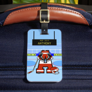 Etiqueta Para Maletas Hockey sobre hielo inicial personalizado