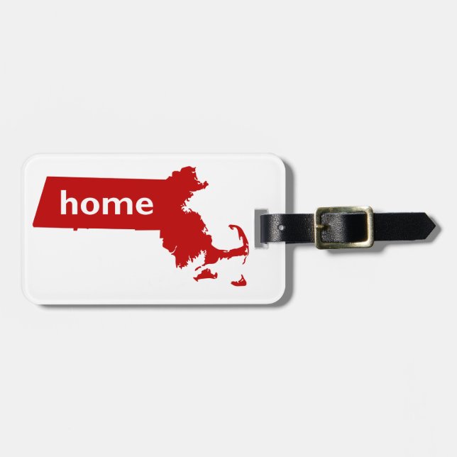 Etiqueta Para Maletas Hogar de Massachusetts (Frente Horizontal)