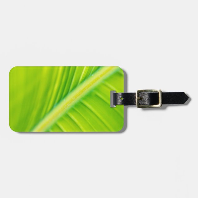 Etiqueta Para Maletas hoja de plátano verde (Frente Horizontal)
