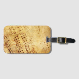 Etiqueta Para Maletas Hoja de puntuación de la música de chapa antigua d