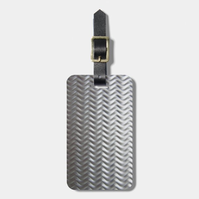 Etiqueta Para Maletas Hoja metalizado industrial texturizada del acero (Frente Vertical)