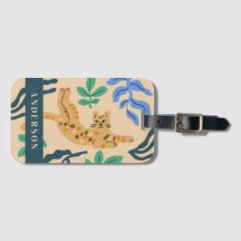 Etiqueta Para Maletas Hojas de gato y matisse Ocelot de personalizable