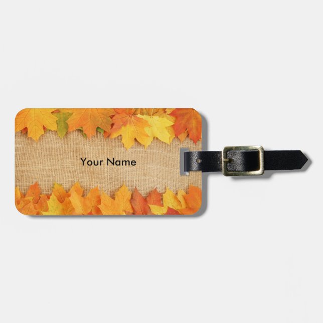 Etiqueta Para Maletas Hojas de otoño (Frente Horizontal)