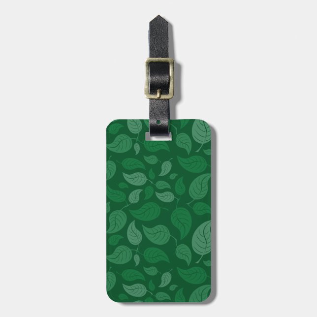 Etiqueta Para Maletas Hojas verdes (Frente Vertical)