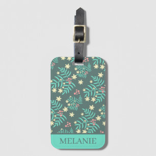 Etiqueta Para Maletas Hojas y bayas botánicas personalizadas bonitas