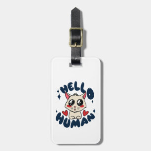 Etiqueta Para Maletas Hola gato humano