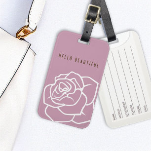 Etiqueta Para Maletas Hola Hermosa - Rosa Chic Moderno