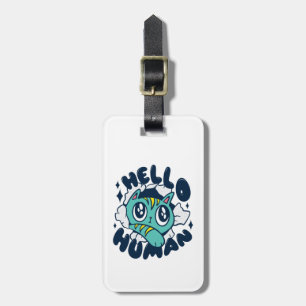 Etiqueta Para Maletas Hola humano Gato Lindo
