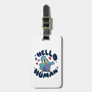 Etiqueta Para Maletas Hola lindo pájaro humano
