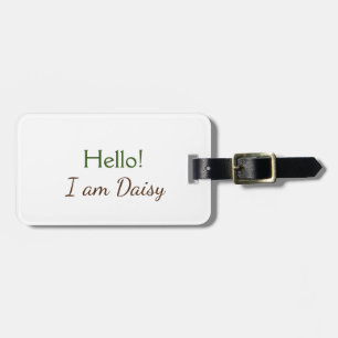 Etiqueta Para Maletas Hola soy Daisy agregar el nombre texto simple y mí