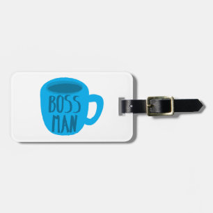 Etiqueta Para Maletas Hombre de Boss con la TAZA de café azul