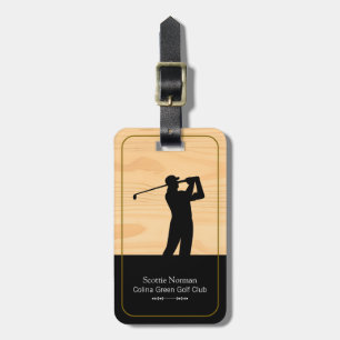 Etiqueta Para Maletas Hombre golfista con palo de golf tipo madera