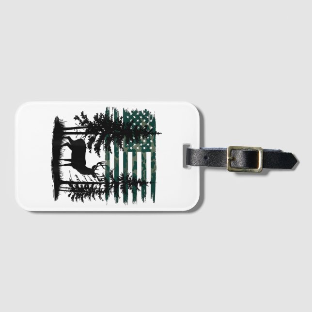 Etiqueta Para Maletas Hombres Niños cazando camisetas cazando venados Ni (Anverso horizontal)