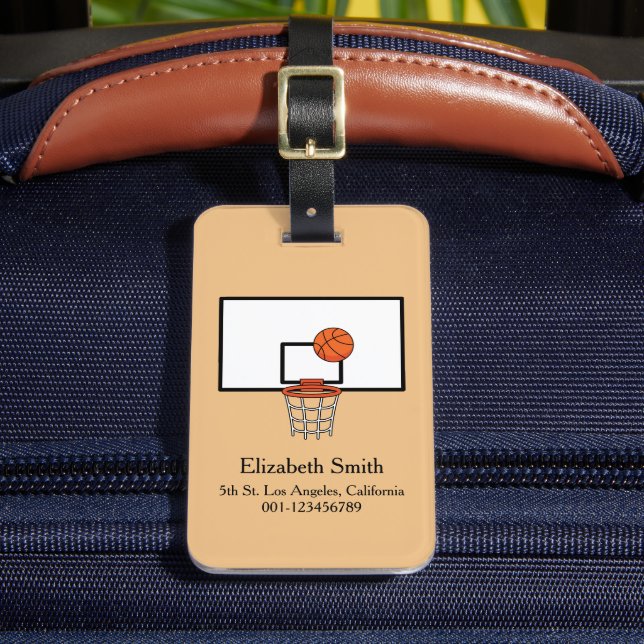 Etiqueta Para Maletas Hoop de básquetbol personalizado (Anverso In situ 2)