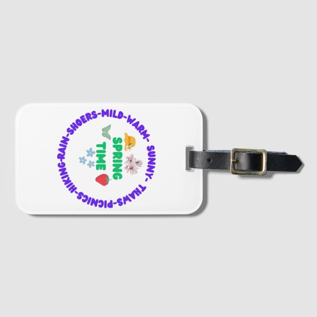 Etiqueta Para Maletas hora de primavera (Anverso horizontal)