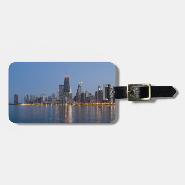Etiqueta Para Maletas Horizonte céntrico de Chicago (Frente Horizontal)