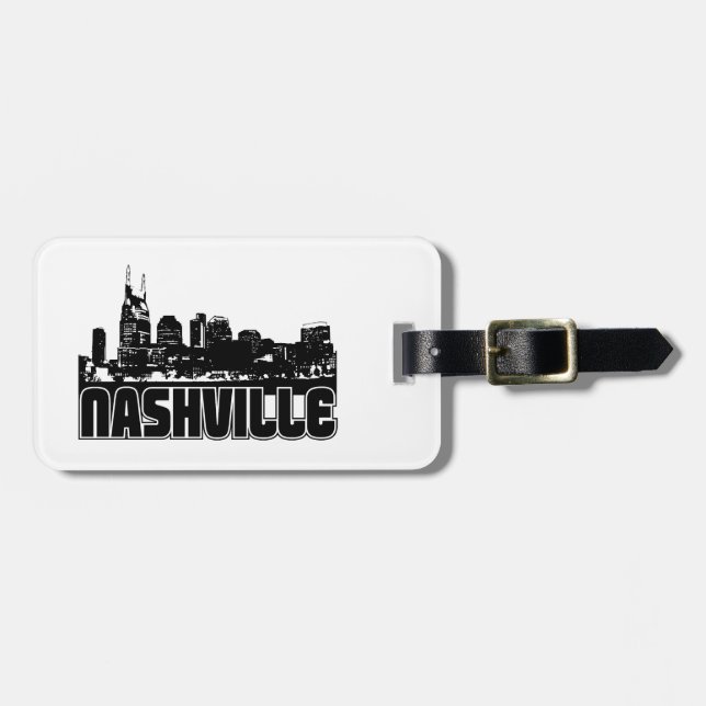 Etiqueta Para Maletas Horizonte de Nashville (Frente Horizontal)