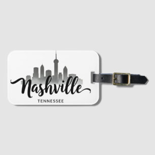 Etiqueta Para Maletas Horizonte de Nashville minimalista, ciudad de Tenn