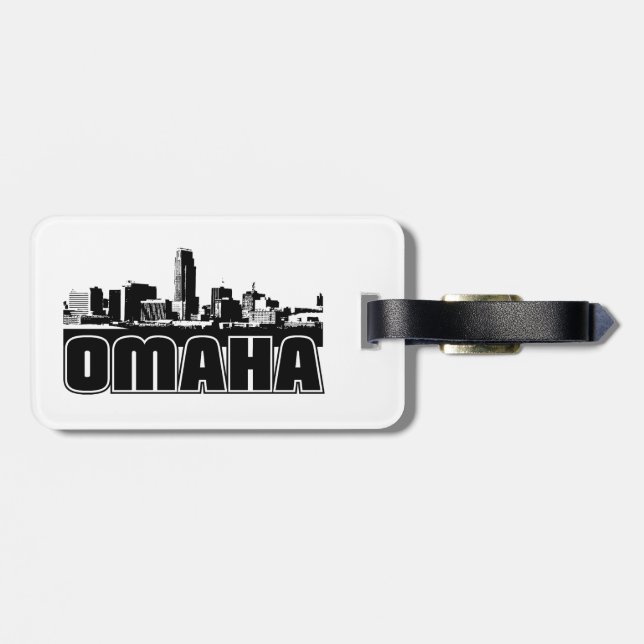 Etiqueta Para Maletas Horizonte de Omaha (Atrás Horizontal)