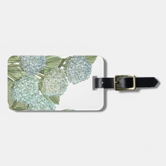 Etiqueta Para Maletas Hortensia Azul (Frente Horizontal)