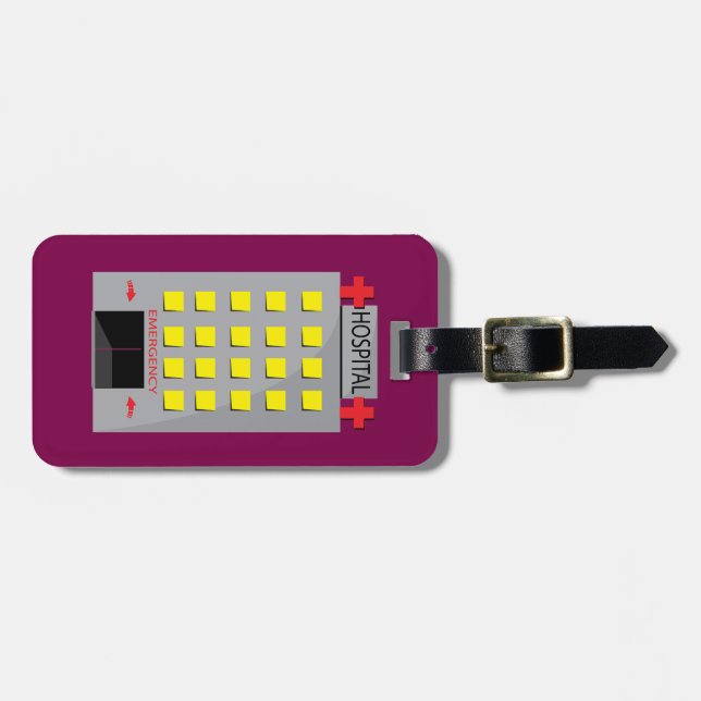 Etiqueta Para Maletas Hospital Building Emergency Entrance (Frente Horizontal)