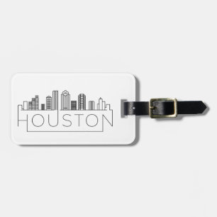 Etiqueta Para Maletas Houston, Texas Skyline Lumaletas Tag
