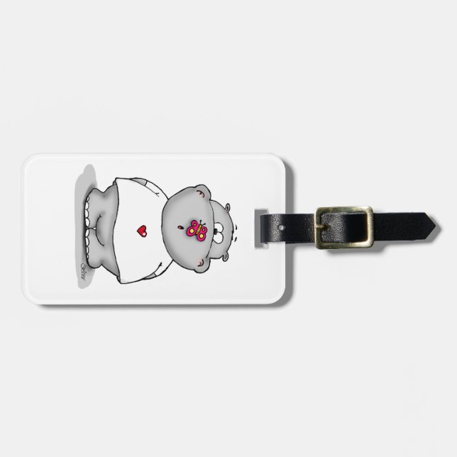 Etiqueta Para Maletas Howie el pequeño hipopótamo - Hippopotamus (Frente Horizontal)