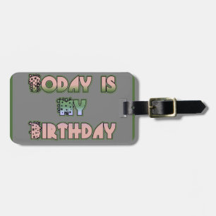 Etiqueta Para Maletas Hoy es mi cumpleaños, bebé, arte rosado impreso