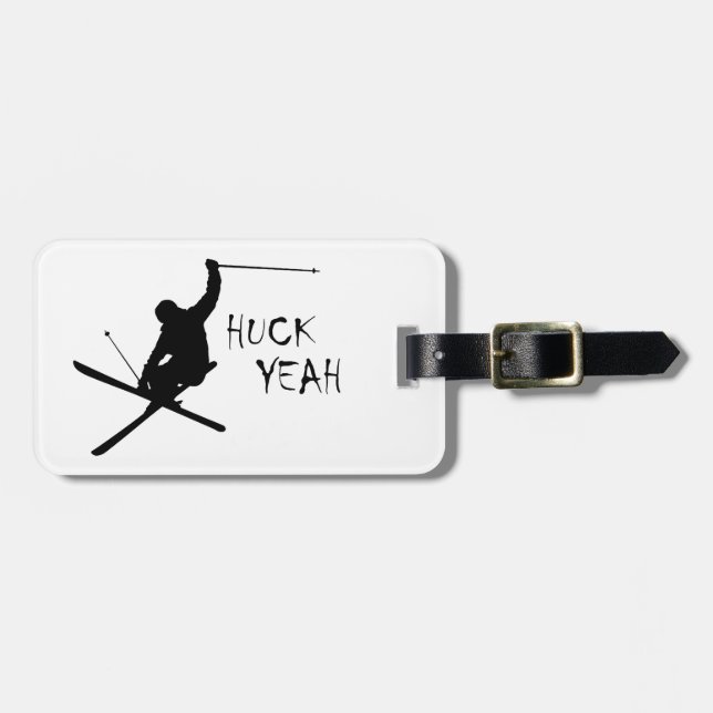 Etiqueta Para Maletas Huck Yeah (Esquí) (Frente Horizontal)