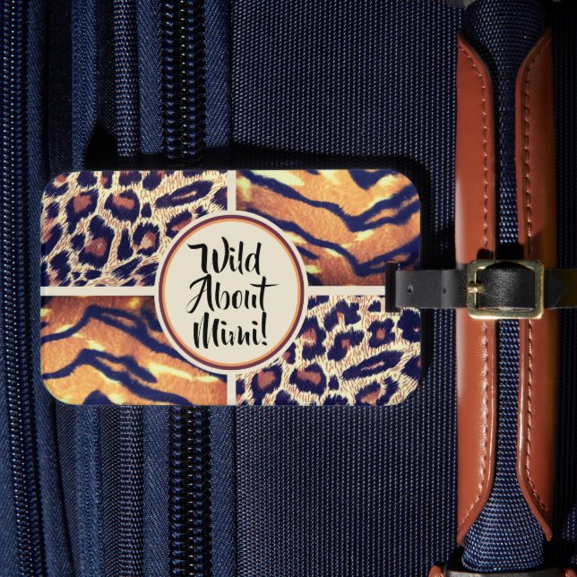 Etiqueta Para Maletas Huella animal Wild About Mimi (Anverso In Situ 4)