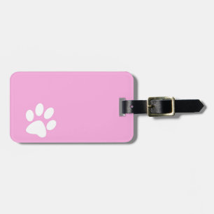 Etiqueta Para Maletas huella de pata de animal rosa
