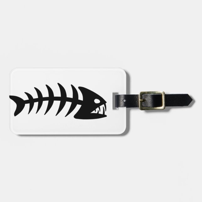 Etiqueta Para Maletas Hueso de pescados de la piraña (Frente Horizontal)