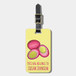 Etiqueta Para Maletas Huevos rojos de remolacha hervida dura de la comid