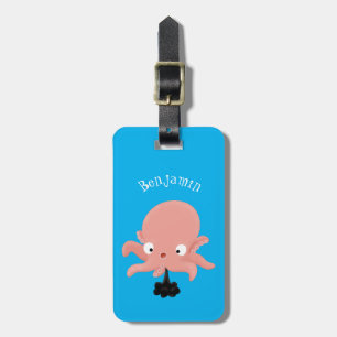 Etiqueta Para Maletas Humor de personalizado de pulpo de bebé de color r