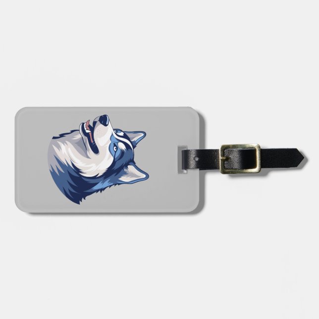 Etiqueta Para Maletas Husky Howlers Husky Dog Power Logo Art (Frente Horizontal)