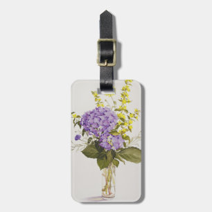 Etiqueta Para Maletas Hydrangea azul con lisimaquia amarilla