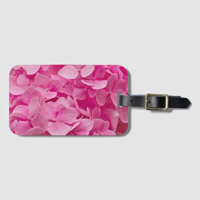 Etiqueta Para Maletas Hydrangea rosa (Anverso horizontal)