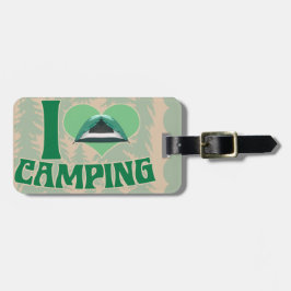 Etiqueta Para Maletas I Heart Camping Divertido Tent Personalizado Art