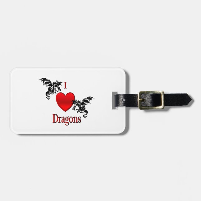 Etiqueta Para Maletas I Heart Dragons (Frente Horizontal)