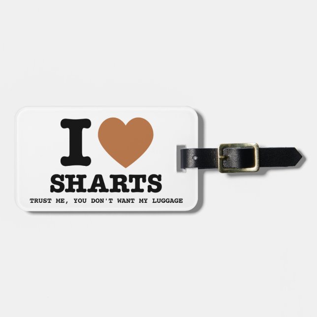 Etiqueta Para Maletas I Heart Sharts (Frente Horizontal)